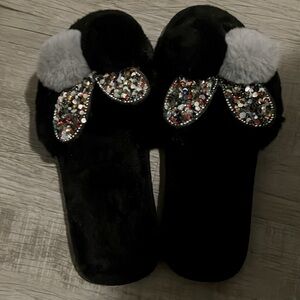 Sparkling Bunny Ear Slippers